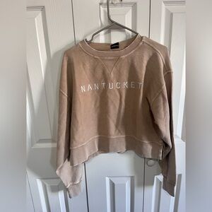 New with tags Nantucket Cropped Pullover Sweatshirt - Beige